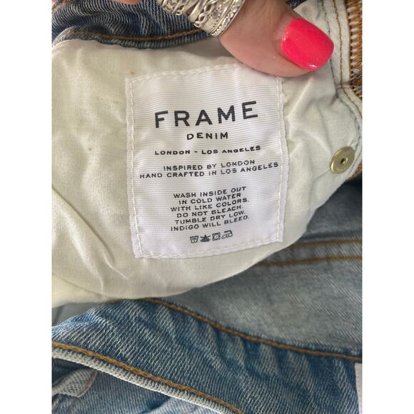 NWT Women’s FRAME Cropped Wide Leg Jeans Pants Raw Hem 27 - Picture 7 of 7